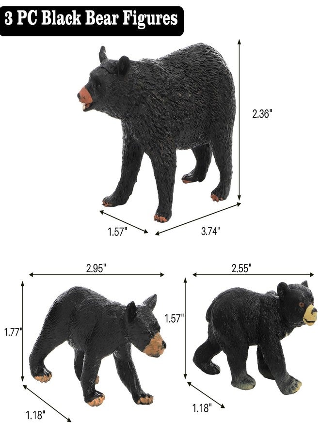 ZENFUN 9 Piece Bear Figurines, Realistic Forest Animals, Bear Family Figures Set Include Polar Brown Black Bears and Cubs, Cake Toppers Christmas Birthday Gift - Image 4